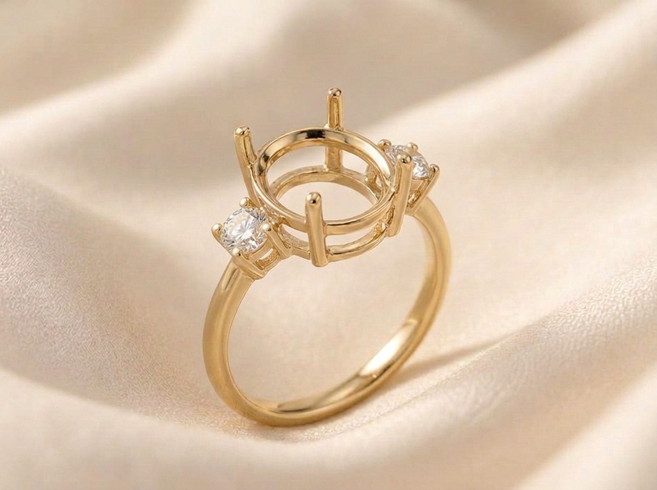 Three stone setting